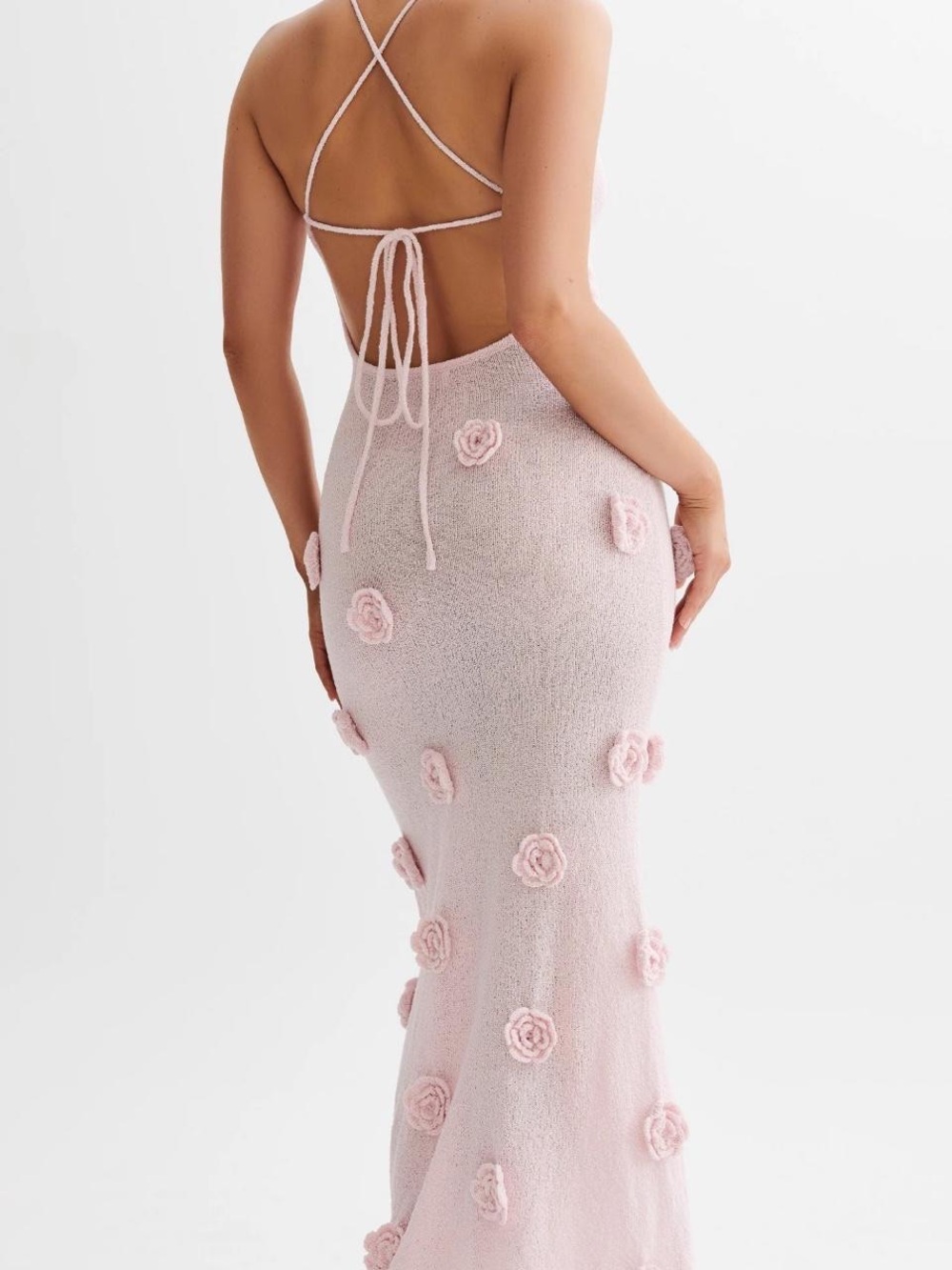 Meshki Suki Crochet Maxi Dress With Flowers, XS - Picture 4 of 4